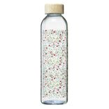 Bouteille en verre 730 ml motif floral multicolore