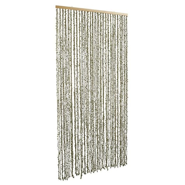 Rideau de porte jute feuillage vert 90xH200cm