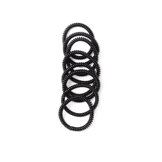 Lot de 8 &eacute;lastiques &agrave; cheveux spirale caoutchouc noir