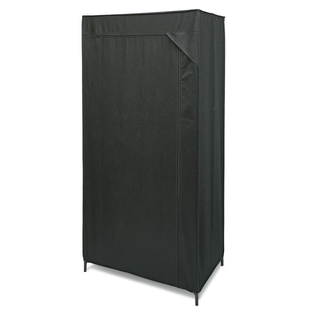 Armoire penderie en tissu noir 70x46xH146cm