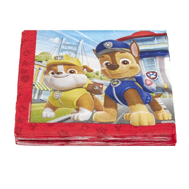 Serviette papier x20 Pat Patrouille bleu 16,5x16,5cm