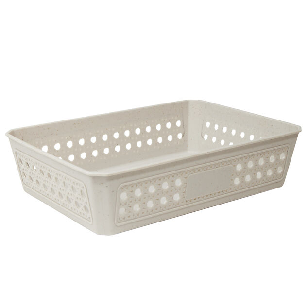 Panière de rangement plastique 27x19xH7cm (3 modèles)