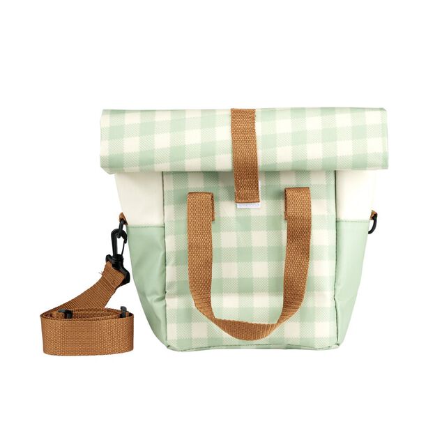 Sac isotherme 6L motif quadrillage vert 19x12xH39cm