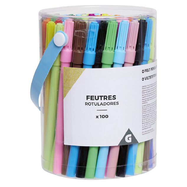 Feutre 25 couleurs dans baril x100