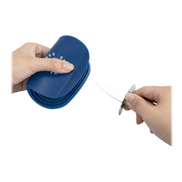 Manique à huître crantée silicone bleu 11x16cm
