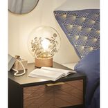 Lampe boule &agrave; poser int&eacute;rieur forme feuillage dor&eacute;