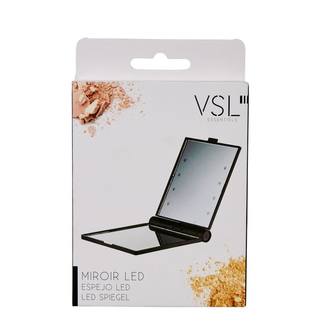 Miroir double carr&eacute; noir LED