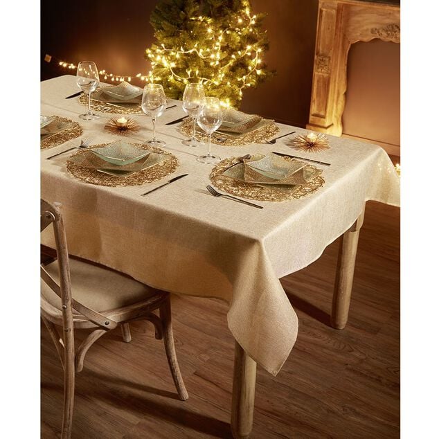 Set de table rond ajour&eacute; fil Dor&eacute;