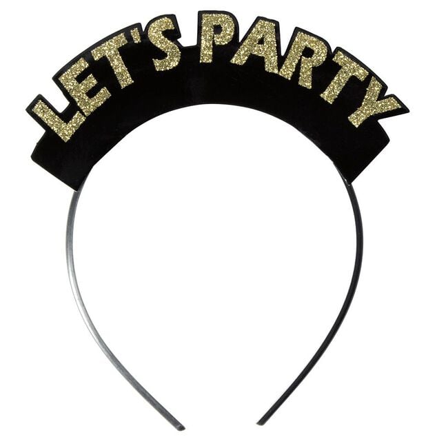 Serre-tête avec inscription LET'S PARTY gris argenté