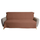 Jet&eacute; de canap&eacute; 170x250cm polycoton gaufr&eacute; terracotta