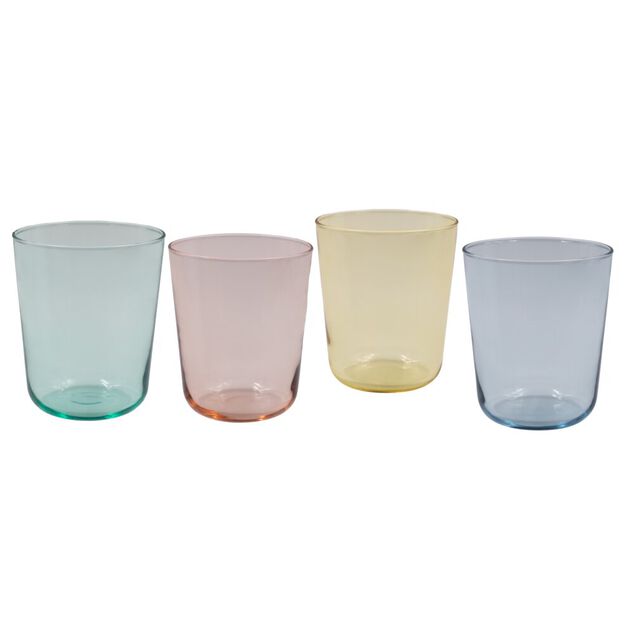 Verre à eau coloré 31,5ml Ø8xH9,5cm (4 modèles)