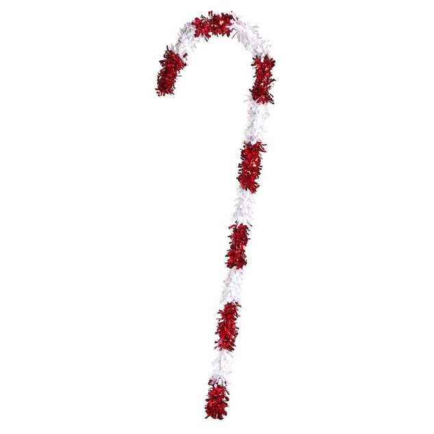 Sucre d'orge g&eacute;ant &agrave; poser rouge et blanc 1,10m