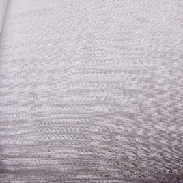 Parure de lit 1 personne 140x200cm gaze de coton blanc uni