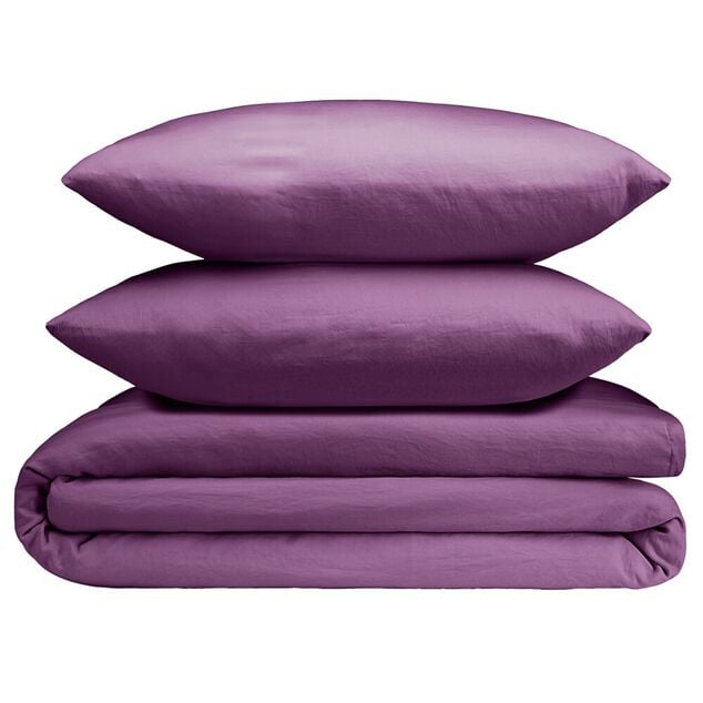 Parure de lit 2 personnes 240x220cm unie finition boutons (4 modèles)