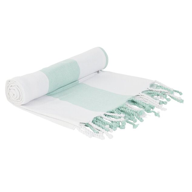 Sac de plage avec fouta 1 personne coton rayure bayad&egrave;re 90x170cm (2 mod&egrave;les)