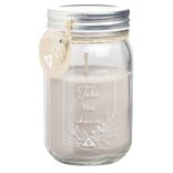 Bougie message grise Ø7,7xH13cm