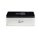Bo&icirc;te &agrave; sucre rectangulaire en m&eacute;tal - 20x13xH.7cm