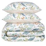 Parure de lit 2 personnes 240x220cm coton fleuri (2 mod&egrave;les)