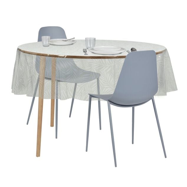 Nappe cristal carr&eacute;e transparente motif palmier 150x150cm