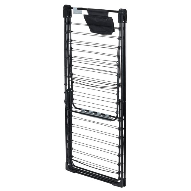 &Eacute;tendoir &agrave; linge 2 niveaux 31m d'&eacute;tendage m&eacute;tal noir 160x60xH127cm