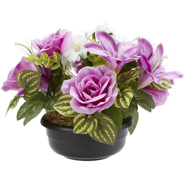 Coupe de fleurs artificielles 22 t&ecirc;tes violet