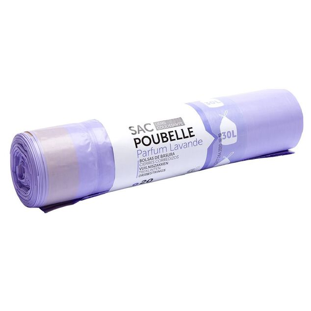 Sac poubelle 30l x20 lavande