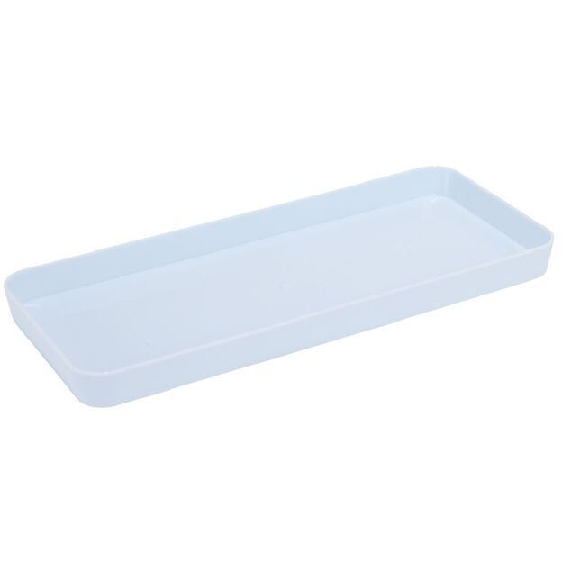 Plateau rectangulaire bleu plastique 26x11xH2cm
