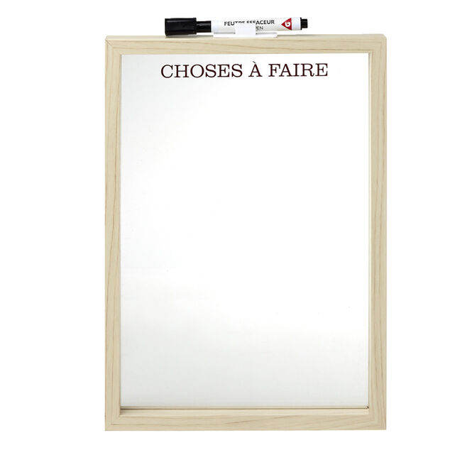 Tableau mémo 21x29,5cm avec feutre-effaceur x1