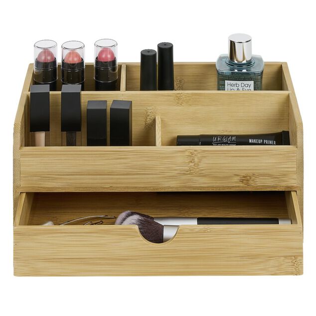 Organisateur de maquillage en bambou naturel 25x15xH11cm