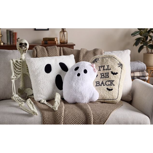Coussin Halloween visage mignon polyester 40x40cm (3 mod&egrave;les)