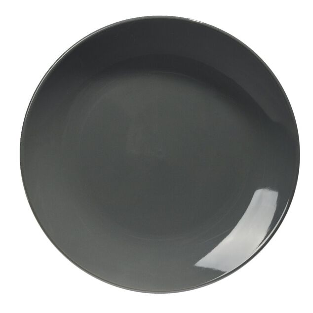 Assiette plate Madrid &Oslash;27cm fa&iuml;ence grise