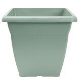 Pot de fleur carr&eacute; 32L plastique vert laurier 40x40xH36cm