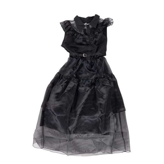D&eacute;guisement Halloween femme robe gothique noire et ceinture taille L