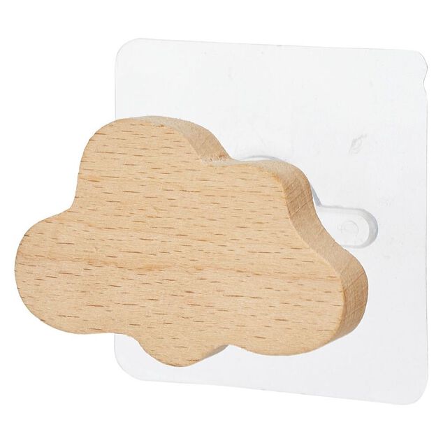 Crochet en bois forme lune, étoile ou nuage