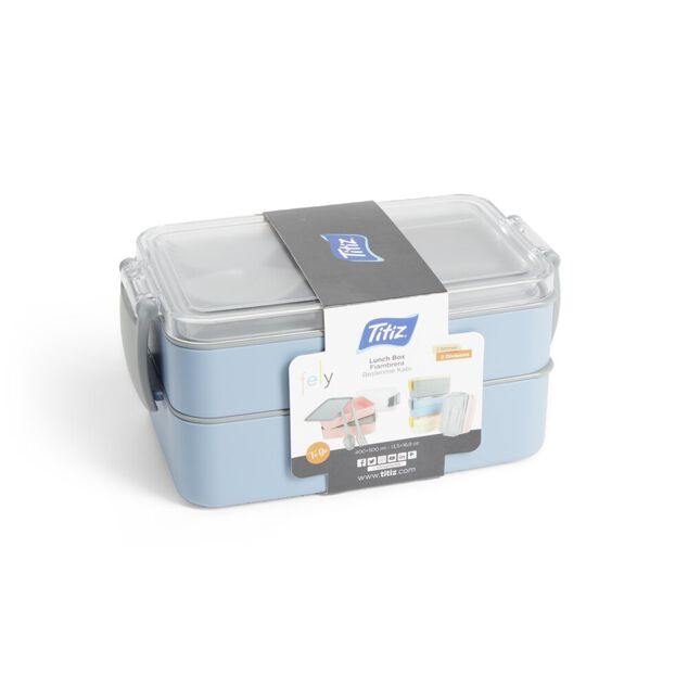 Lunch box 2 compartiments 400ml et 500ml avec couverts
