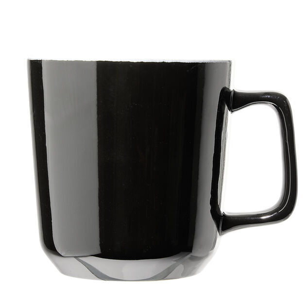 Tasse en grès carrée noir avec anse Ø9,4xH10cm 420ml
