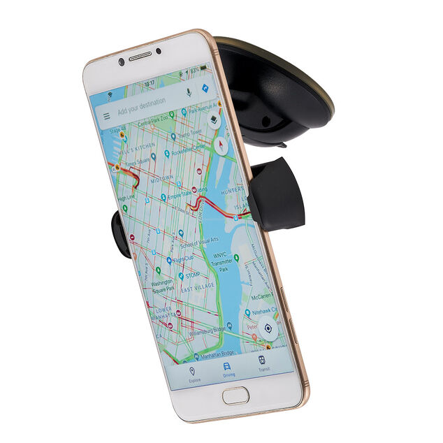 Support téléphone à ventouse articulé noir