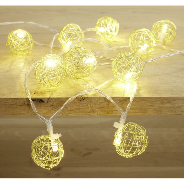 Guirlande lumineuse 10 LED blanc chaud 1,2m