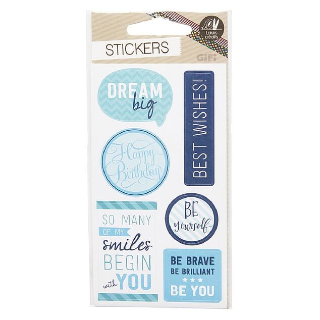 Sticker message bleu x12