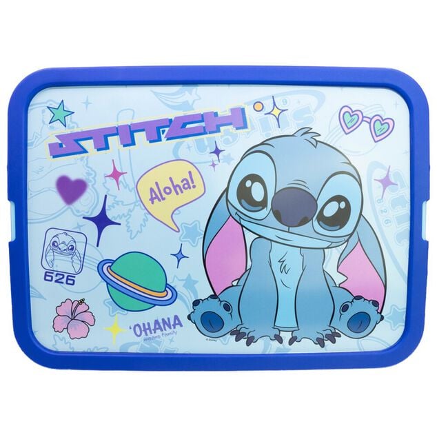 Box de rangement Disney Stitch et Angel 13L plastique bleu 40x30xH15,5cm