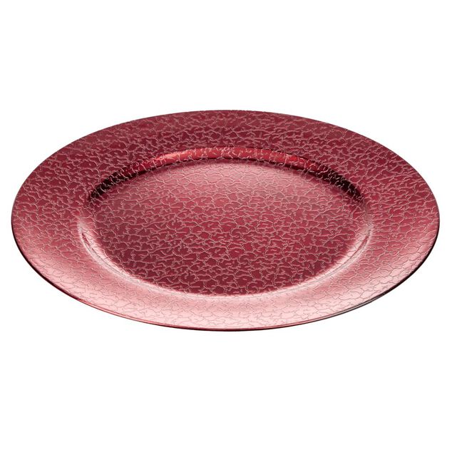Sous-assiette motif croco &Oslash;33 cm rouge
