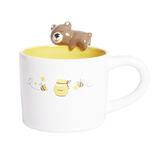 Mug ours dolomite blanc et jaune &Oslash;10,5xH10,5cm