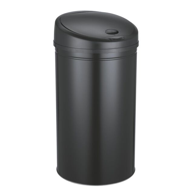 Poubelle automatique 40L cylindrique noire &Oslash;32xH63cm