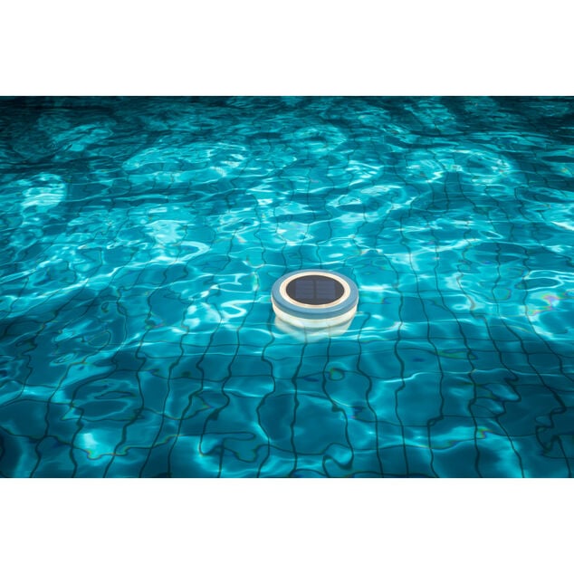 Lumi&egrave;re flottante solaire pour piscine &Oslash;11,5xH2,5cm