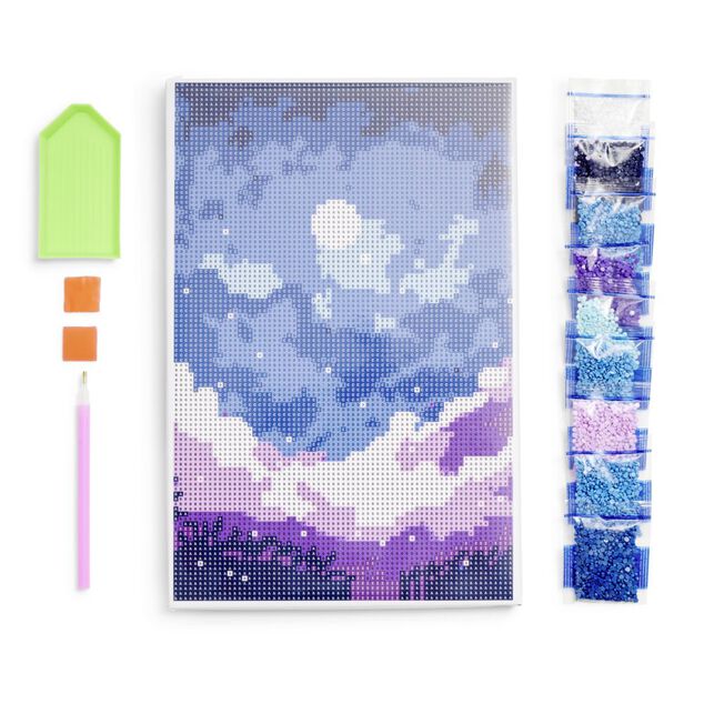 Kit cr&eacute;atif 13 pi&egrave;ces broderie diamants 21x29,7cm 3 mod&egrave;les