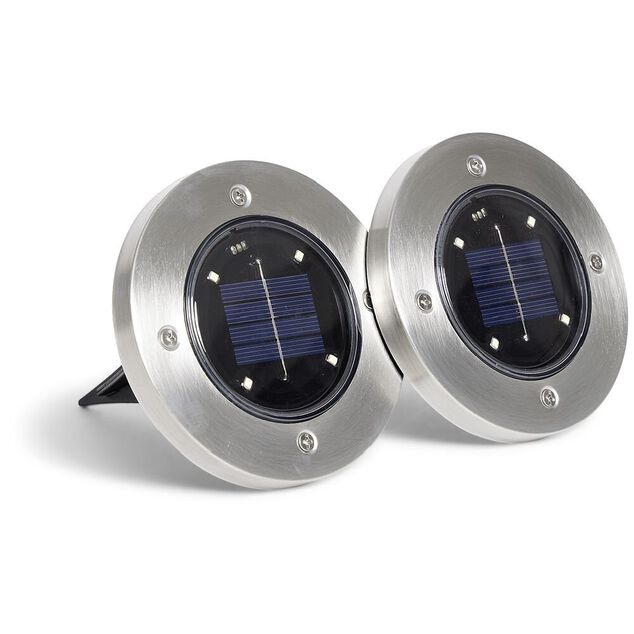 Spot solaire encastrable LED blanc froid à planter x2