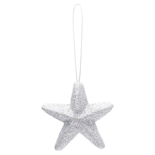 D&eacute;coration de No&euml;l &eacute;toile et lune argent&eacute;es &agrave; suspendre