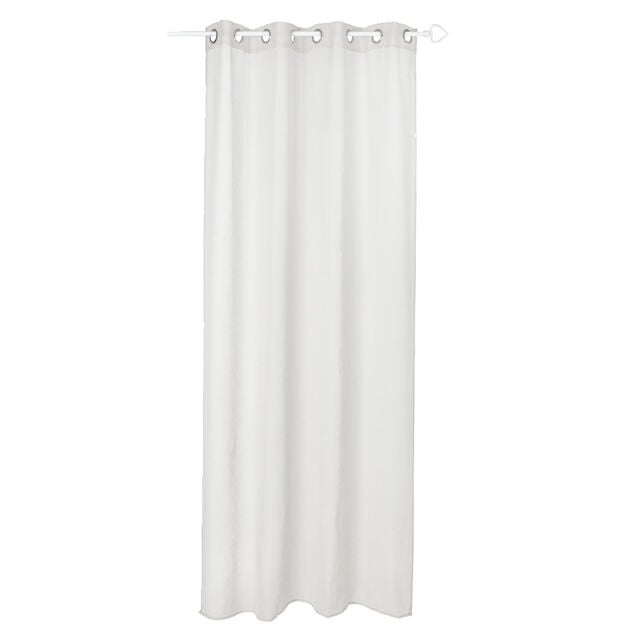 Voilage uni 8 oeillets 135xL240cm - 2 mod&egrave;les beige ou blanc