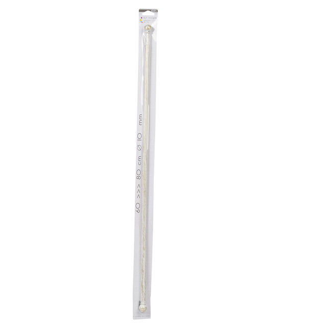 Tringle &agrave; vitrage Extensible 60-80 cm embout boule blanc vieilli