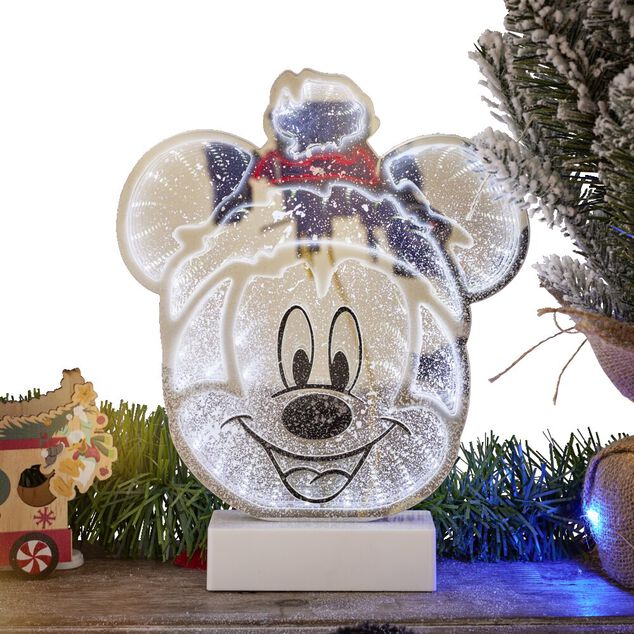 Miroir LED Disney Mickey effet infini &agrave; piles H25cm